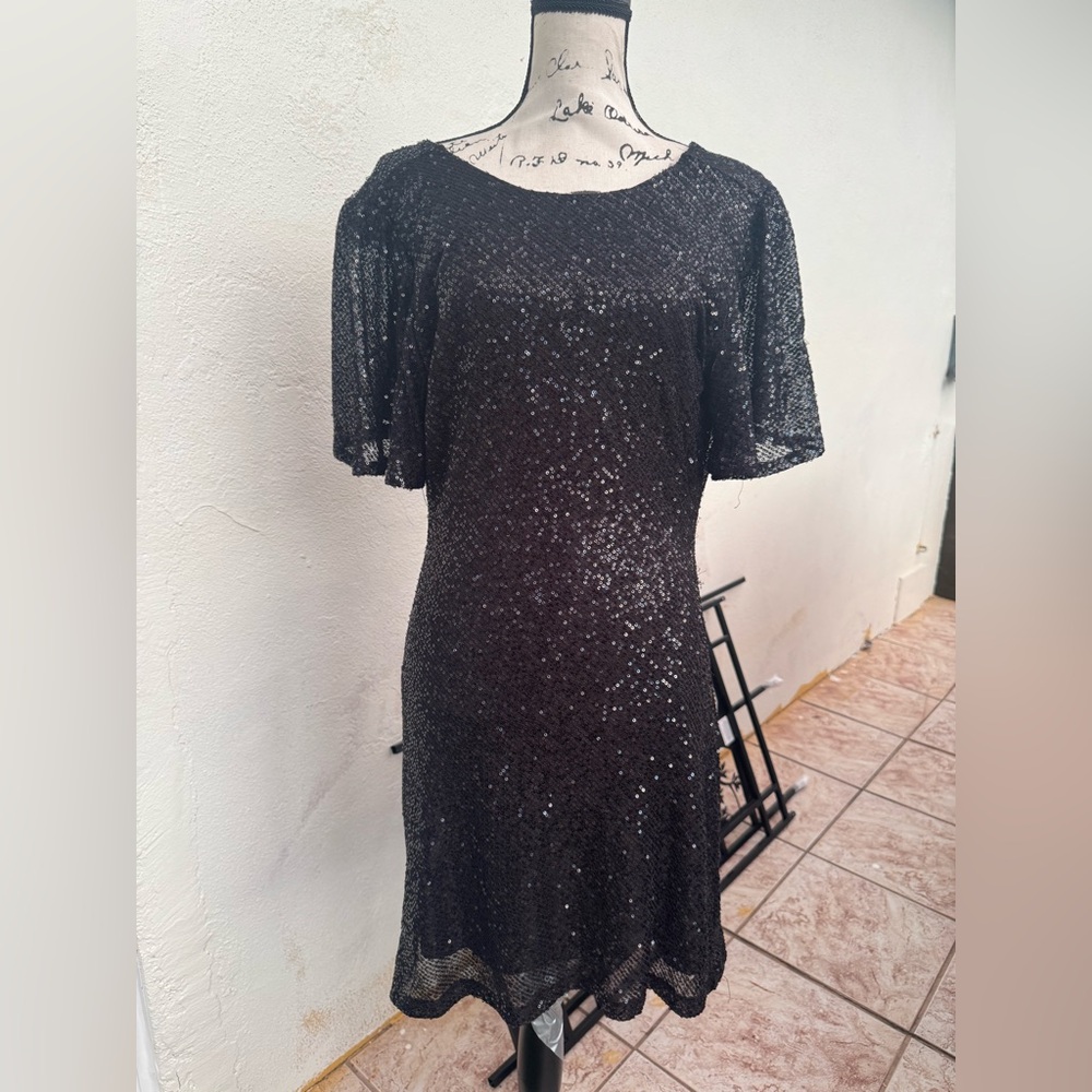 ASTR Elegant Black Sequin Dress